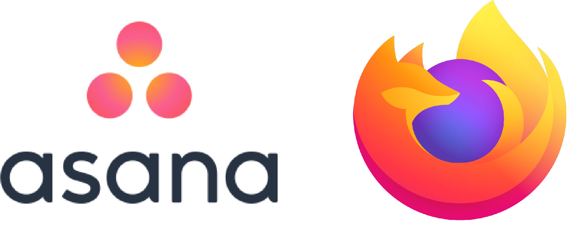 gradient logos asana and firefox