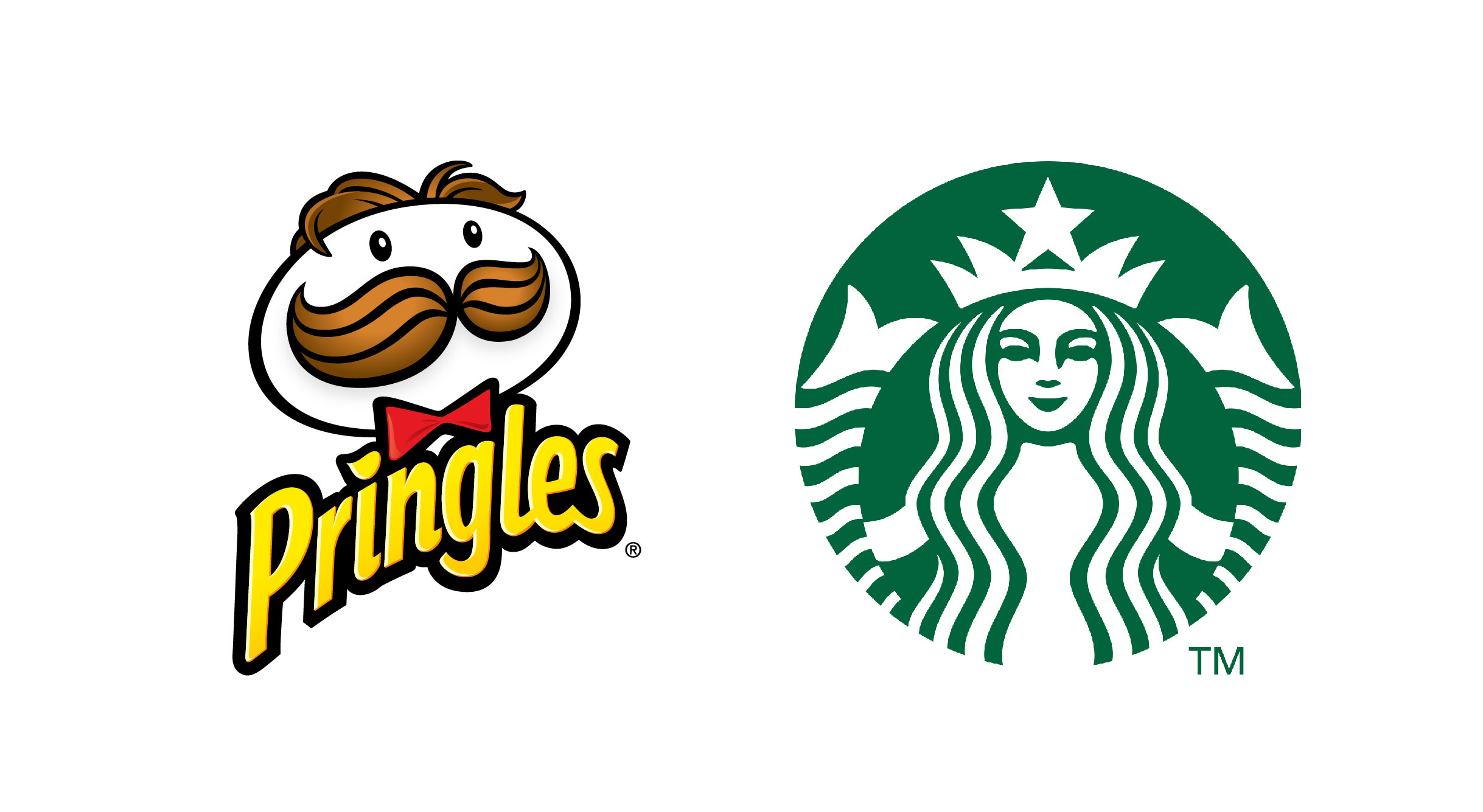 Maskottchen Logos Pringles und Starbucks