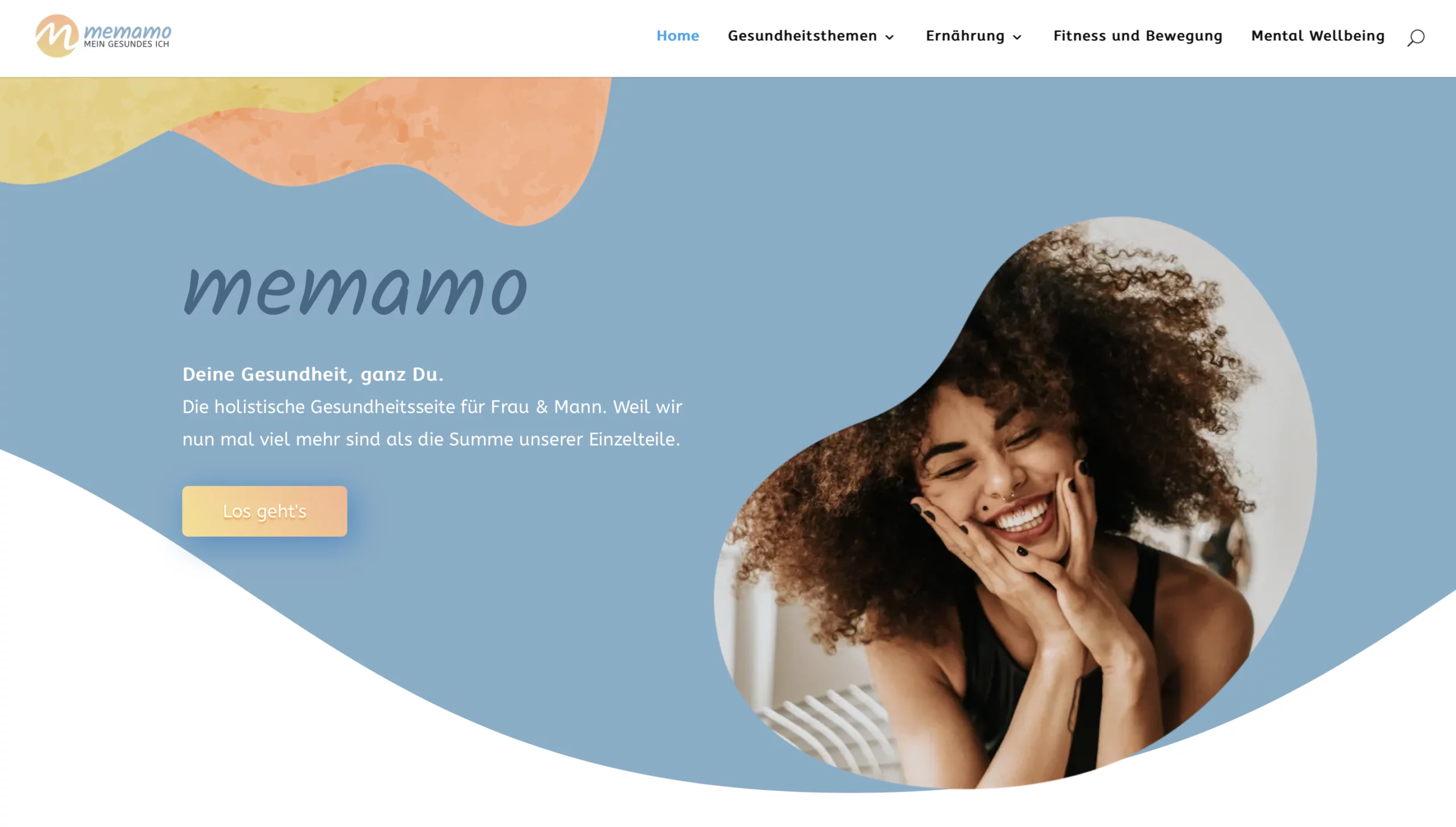 website design memamo health website screenshot